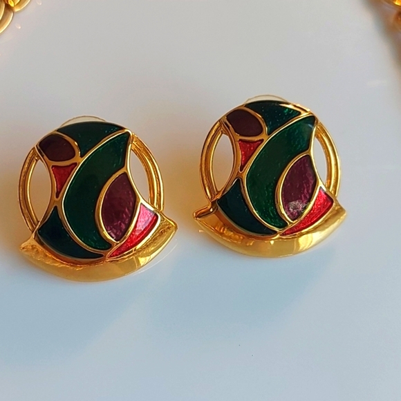 Gold tone Necklace and earrings set - Picture 2 of 5